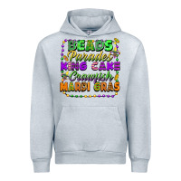 Heather Grey Beads parades king cake crawfish Mardi Gras Urban Hoodie - FaDigitalArtStudio