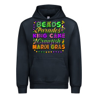 Navy Beads parades king cake crawfish Mardi Gras Urban Hoodie - FaDigitalArtStudio