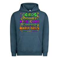 Pigment Midnight Navy Beads parades king cake crawfish Mardi Gras Urban Hoodie - FaDigitalArtStudio