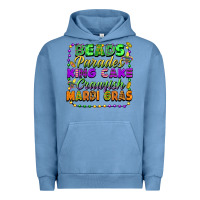 Pigment Pebble Blue Beads parades king cake crawfish Mardi Gras Urban Hoodie - FaDigitalArtStudio