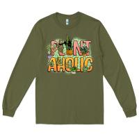 Army Green plantaholic Long Sleeve Tee - NancyCooperArtShop