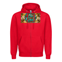 Red be kind bees license plate Zipper Hoodie - Artiststas