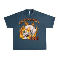 Midnight Navy everything's fine Urban Heavy Tee - MaliasSmallBusiness