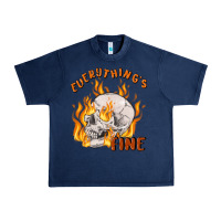 Navy everything's fine Urban Heavy Tee - MaliasSmallBusiness