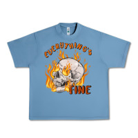 Pebble Blue everything's fine Urban Heavy Tee - MaliasSmallBusiness