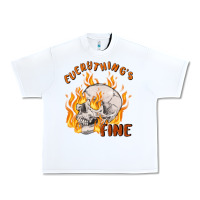 White everything's fine Urban Heavy Tee - MaliasSmallBusiness