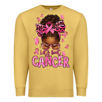 Antique Gold lets beat cancer afro messy bun Premium Sweatshirt - texasbilliewilder