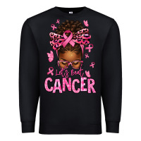 Black lets beat cancer afro messy bun Premium Sweatshirt - texasbilliewilder