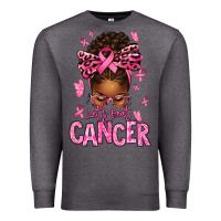 Charcoal Heather lets beat cancer afro messy bun Premium Sweatshirt - texasbilliewilder