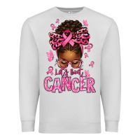 Dove Grey lets beat cancer afro messy bun Premium Sweatshirt - texasbilliewilder