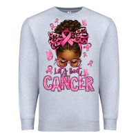 Heather Grey lets beat cancer afro messy bun Premium Sweatshirt - texasbilliewilder