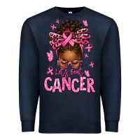Lets Beat Cancer Afro Messy Bun Premium Sweatshirt | Teevron