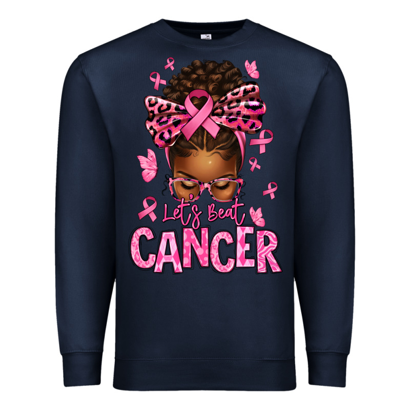 Lets Beat Cancer Afro Messy Bun Premium Sweatshirt by texasbilliewilder | Teevron
