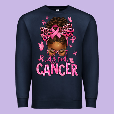 Lets Beat Cancer Afro Messy Bun Premium Sweatshirt Designed By Texasbilliewilder