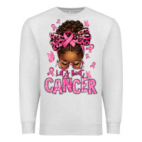Oatmeal Heather lets beat cancer afro messy bun Premium Sweatshirt - texasbilliewilder
