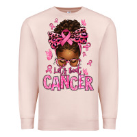 Pale Pink lets beat cancer afro messy bun Premium Sweatshirt - texasbilliewilder