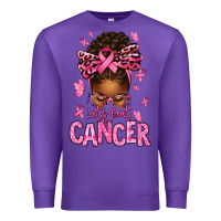 Purple lets beat cancer afro messy bun Premium Sweatshirt - texasbilliewilder