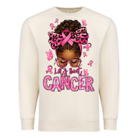Sandshell lets beat cancer afro messy bun Premium Sweatshirt - texasbilliewilder