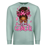 Seafoam lets beat cancer afro messy bun Premium Sweatshirt - texasbilliewilder