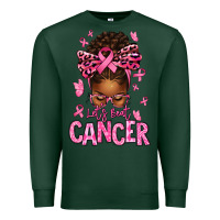 Sports Green lets beat cancer afro messy bun Premium Sweatshirt - texasbilliewilder