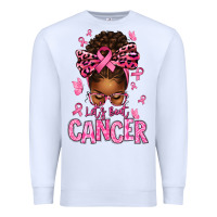 White lets beat cancer afro messy bun Premium Sweatshirt - texasbilliewilder