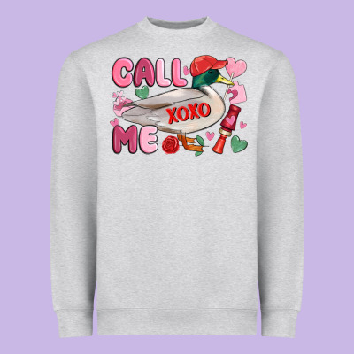 Call Me Valentine Mallard Duck Heavyweight Sweatshirt Designed By Maliassmallbusiness
