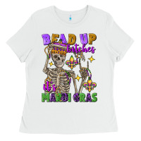 White bead up bitches it's mardi gras skeleton Ladies Tee - FaDigitalArtStudio