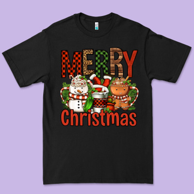 Merry Christmas Coffee Cups Premium Tee Designed By Fadigitalartstudio