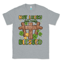 Heather Grey not lucky just really blessed malia Classic Tee - MaliasSmallBusiness