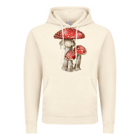 Vintage Artic Autumn Mushroom Illustrations Vintage Hoodie - LillyAllenDesigns