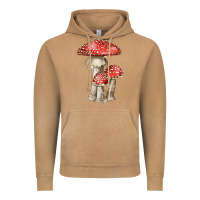 Vintage Camel Autumn Mushroom Illustrations Vintage Hoodie - LillyAllenDesigns