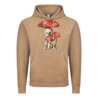 Vintage Coffee Autumn Mushroom Illustrations Vintage Hoodie - LillyAllenDesigns
