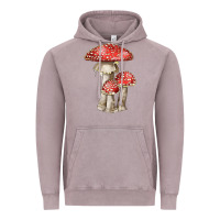 Autumn Mushroom Illustrations Vintage Hoodie | Teevron