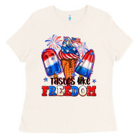 Bone 4th of July ice creams tastes like freedom Ladies Tee - Neo Western