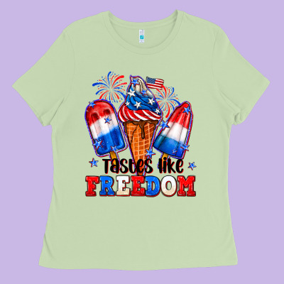 4th Of July Ice Creams Tastes Like Freedom Ladies Tee Designed By Neo Western
