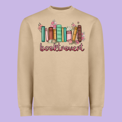 Booktrovert Heavyweight Sweatshirt Designed By Maliassmallbusiness