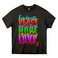 Asphalt kindness peace inclusion hope equality love diversity Heavy Core Tee - HRA Design Shop