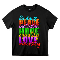 Black kindness peace inclusion hope equality love diversity Heavy Core Tee - HRA Design Shop