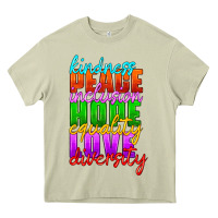 Mossy kindness peace inclusion hope equality love diversity Heavy Core Tee - HRA Design Shop