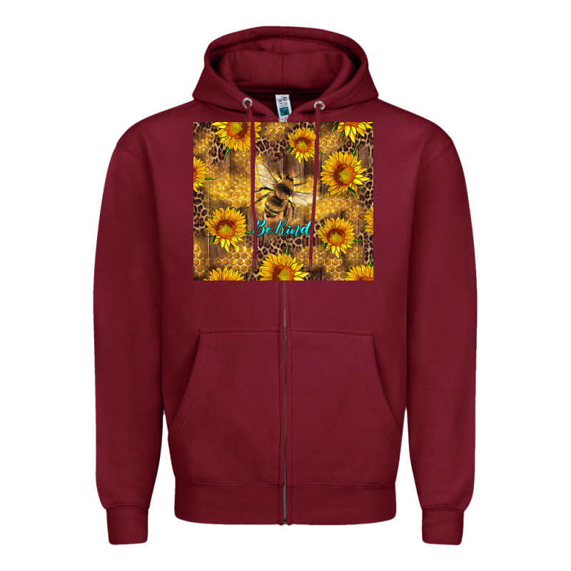 Be Kind Bee And Sunflowers Zipper Hoodie by Artiststas | Teevron