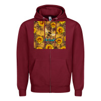 Burgundy be kind bee and sunflowers Zipper Hoodie - Artiststas