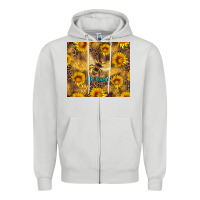 Dove Grey be kind bee and sunflowers Zipper Hoodie - Artiststas