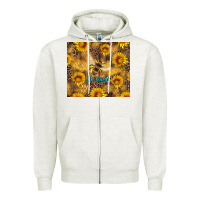 Oatmeal Heather be kind bee and sunflowers Zipper Hoodie - Artiststas