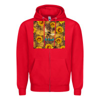 Red be kind bee and sunflowers Zipper Hoodie - Artiststas