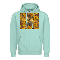 Seafoam be kind bee and sunflowers Zipper Hoodie - Artiststas