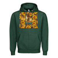 Sports Green be kind bee and sunflowers Zipper Hoodie - Artiststas