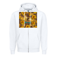 White be kind bee and sunflowers Zipper Hoodie - Artiststas