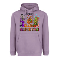 Lavender Happy Hallothanksmas Heavyweight Hoodie - texasbilliewilder
