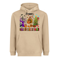 Mushroom Happy Hallothanksmas Heavyweight Hoodie - texasbilliewilder