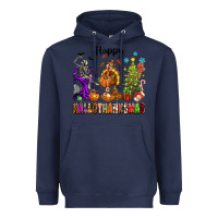 Navy Happy Hallothanksmas Heavyweight Hoodie - texasbilliewilder